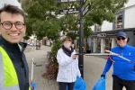 Ross Playle, Cllr. Sue Wilson and Cllr Kevin Atwill during the litter pick session in Witham